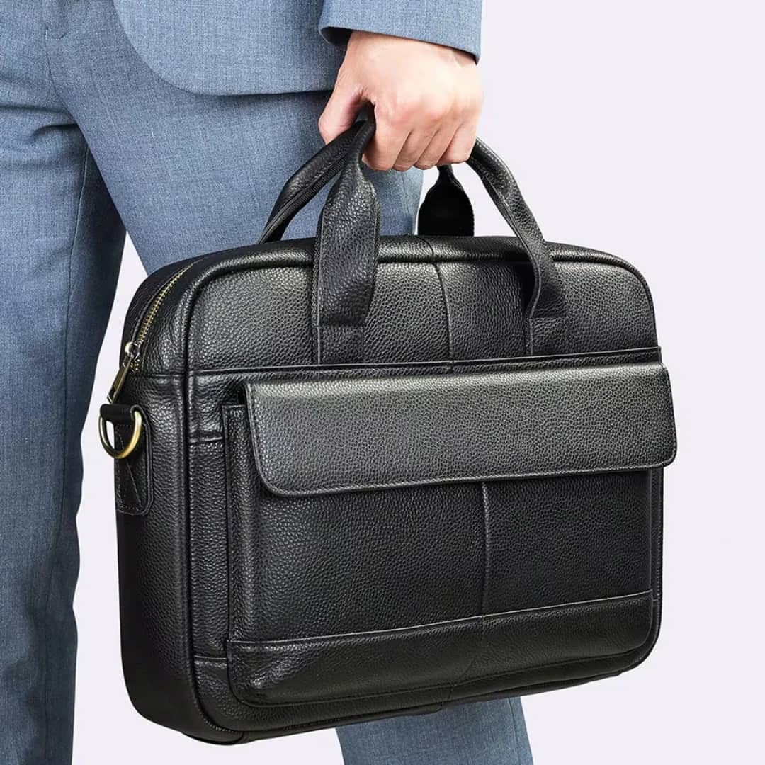 Sac à main homme cuir veritable - Image 2